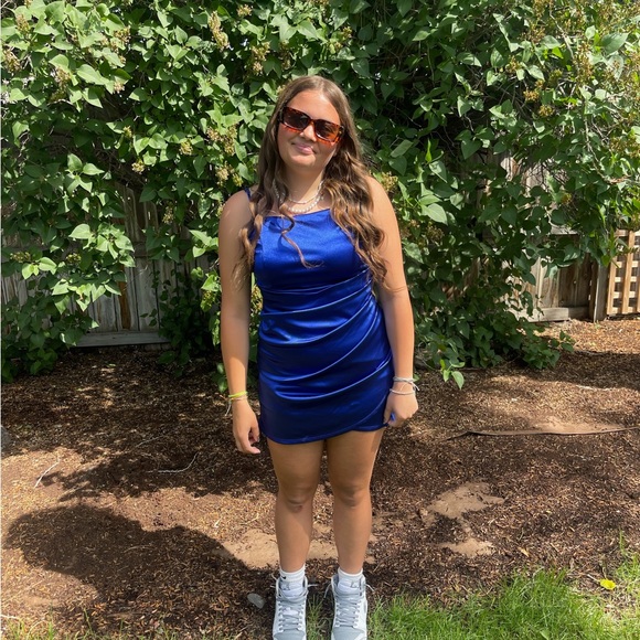 Royal Blue homecoming Mini Dress - Picture 1 of 2